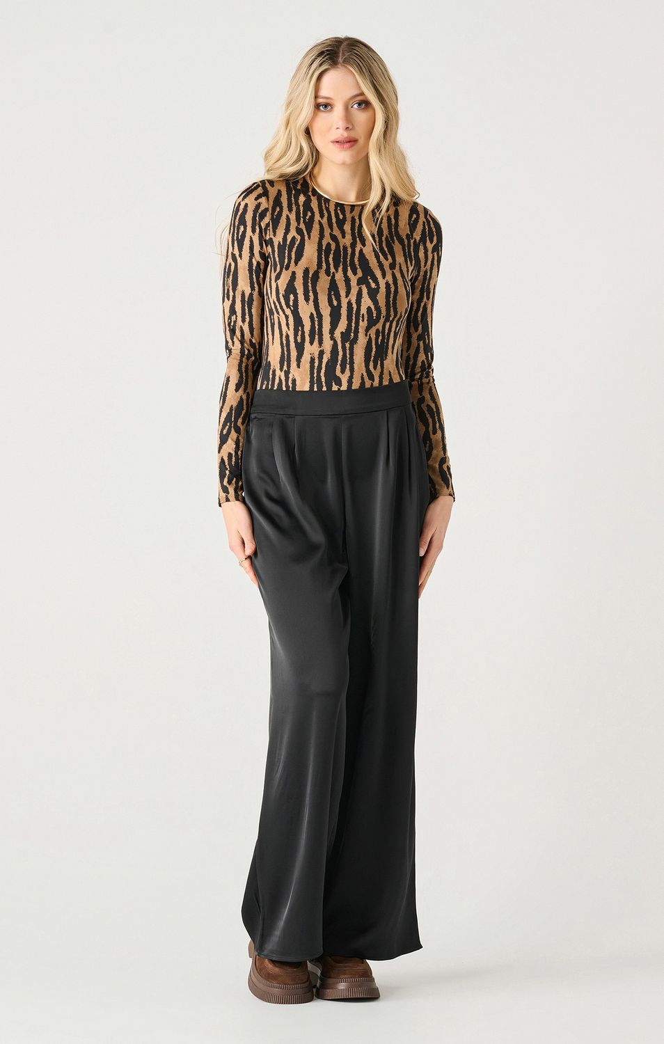 Black Tape Pantalon satiné noir 2422717