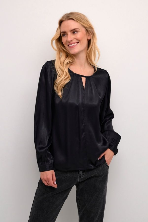 Cream Blouse satinée noire 10612917