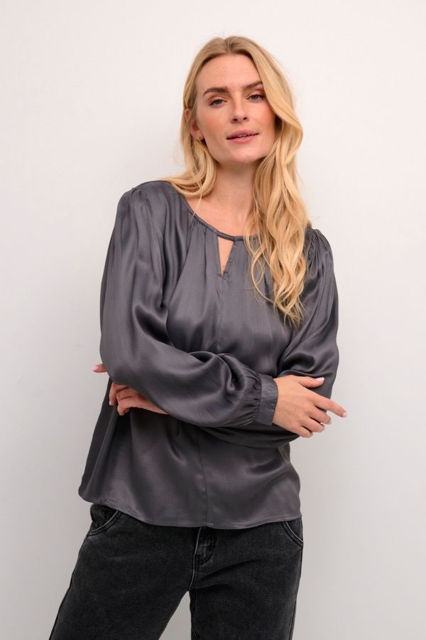Cream Blouse satinée gris charcoal 10612917
