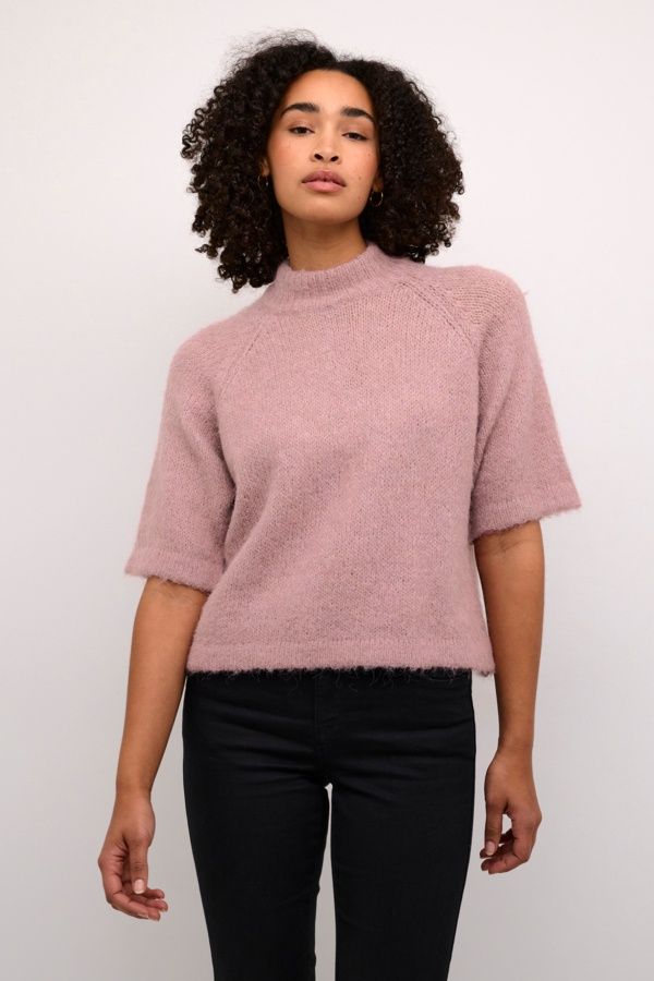Kaffe Pull manches 3/4 rose 10509092