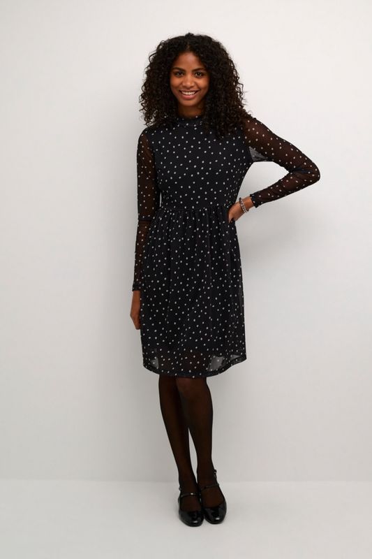 Kaffe Robe mesh noir à pois 10509129