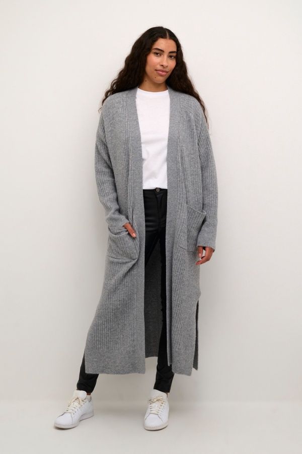 Kaffe Cardigan long gris mélange 10508958