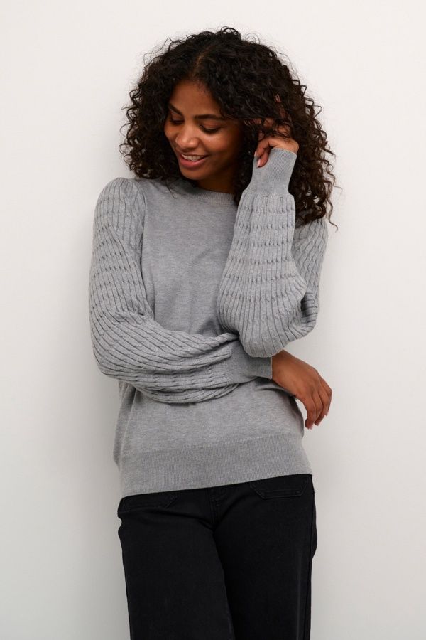 Kaffe Chandail tricot léger gris mélange 10509104