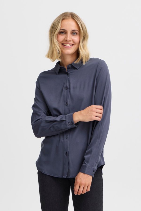 Fransa Chemisier bleu indigo 20614070