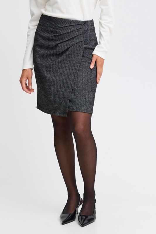 Fransa Jupe courte noire motif chevrons 20614626