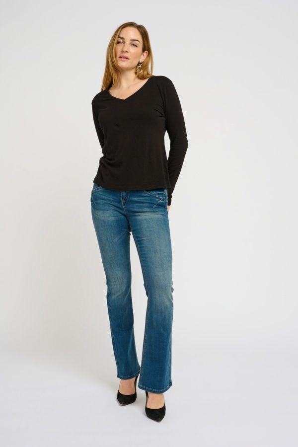 Cream Chandail manches longues col V noir 10605255