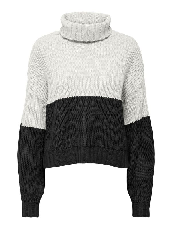 Only Pull en maille 2 couleurs crème/noir 15324637