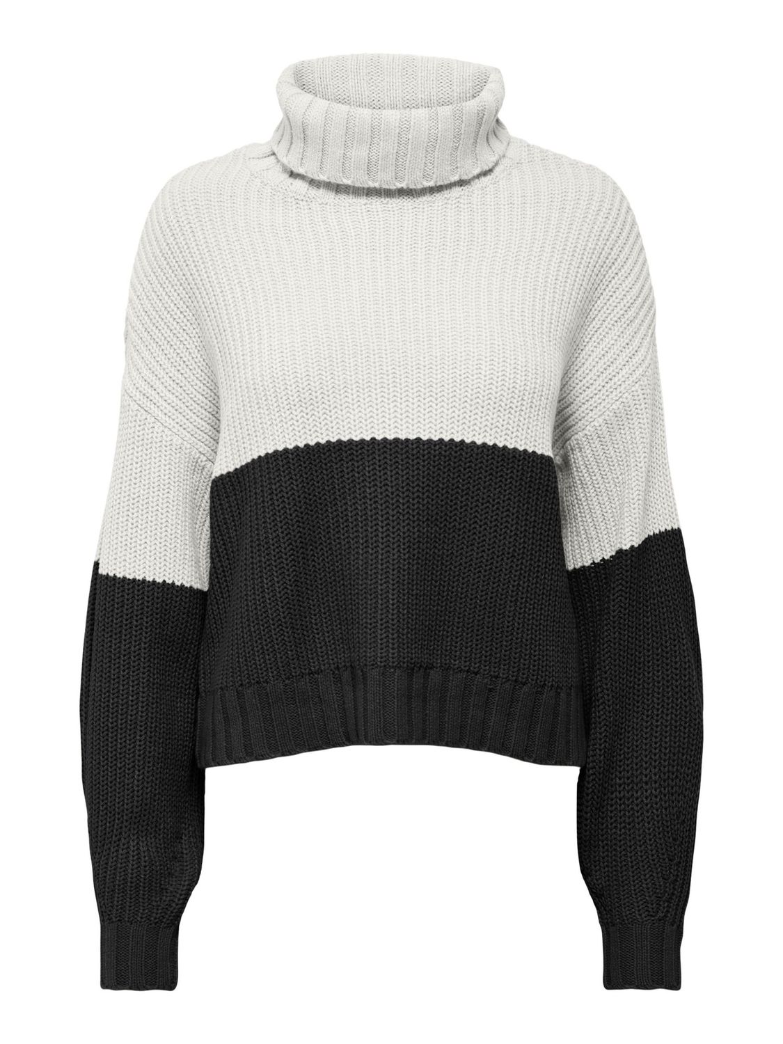 Only Pull en maille 2 couleurs crème/noir 15324637