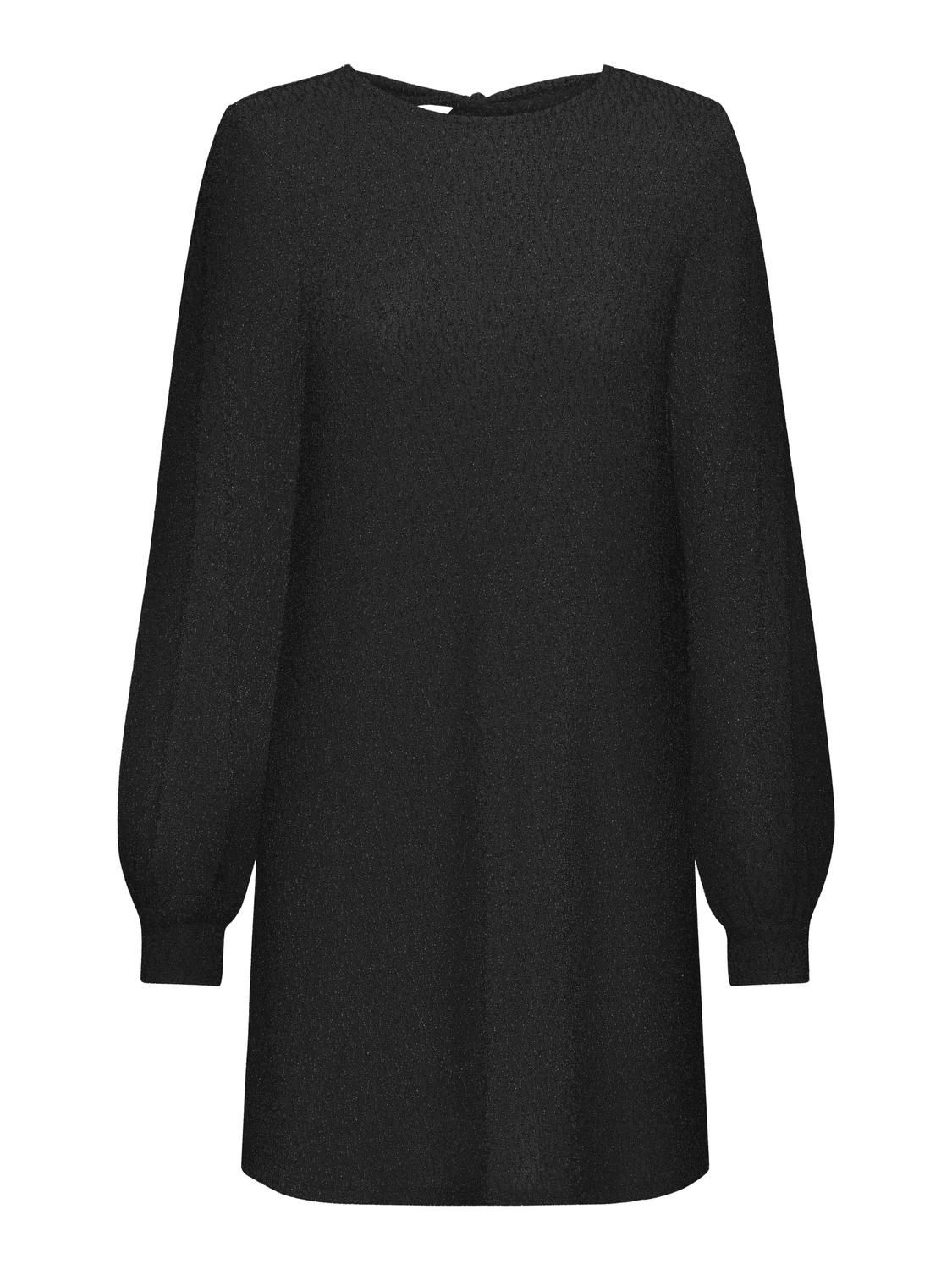 Only Robe noire lurex manches longues 15309903