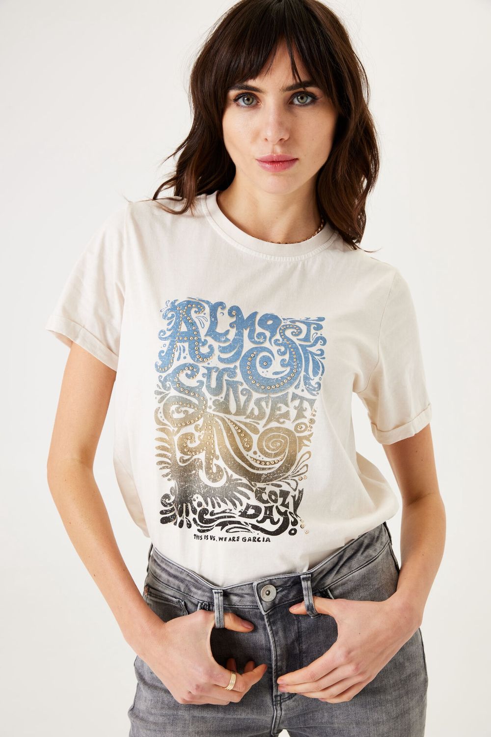 Garcia T-Shirt logo imprimé U40001