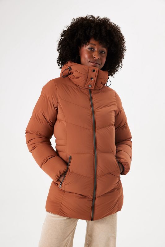 Garcia Manteau matelassé avec capuchon brique GJ400903