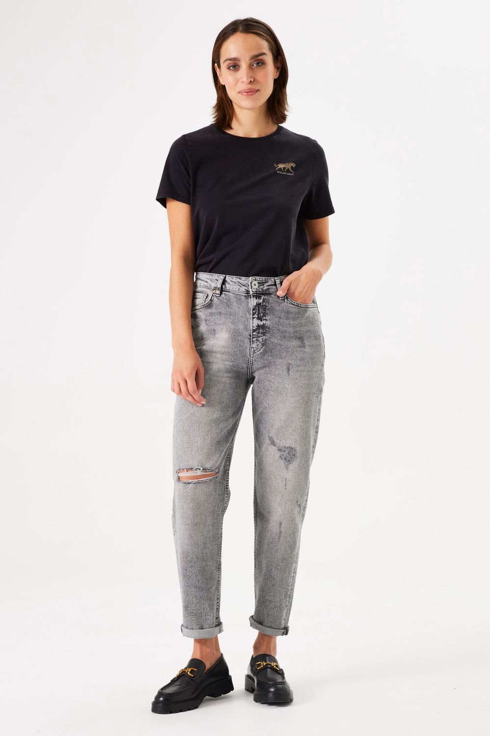 Garcia Jeans gris délavé Isabella mom fit effet usé 286-30