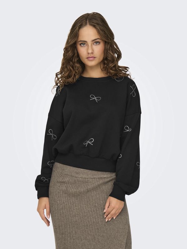 Only Chandail crewneck noir boucles 15333887