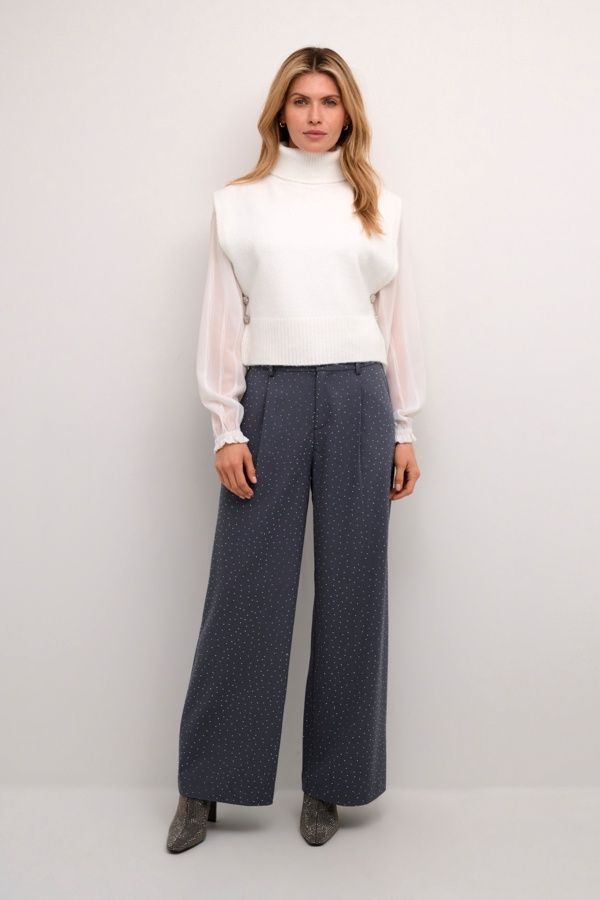 Cream Haut sans manches tricot blanc col roulé 10613068