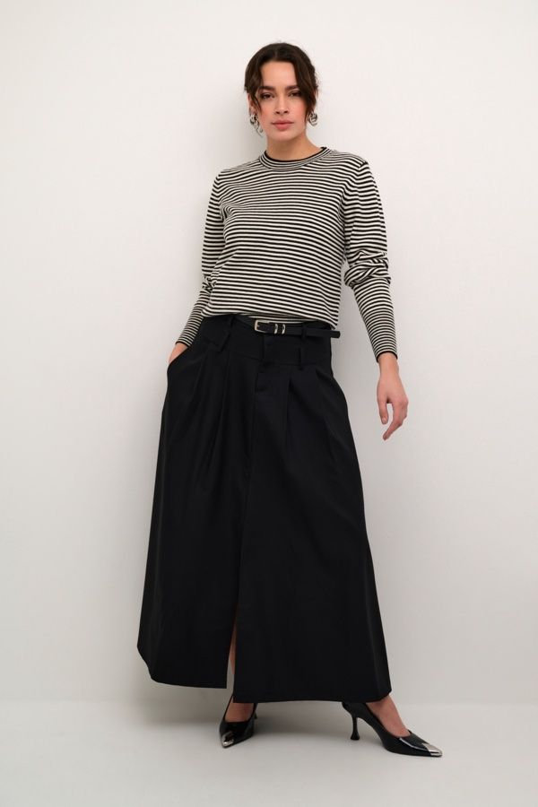 Kaffe Jupe longue noire avec ceinture 10509203