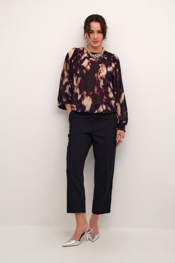 Kaffe Blouse motifs mauve et crème 10509238