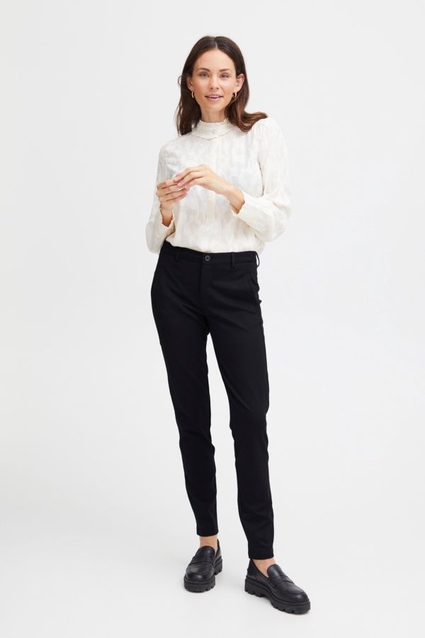 Fransa Pantalon noir souple et confortable 20610830