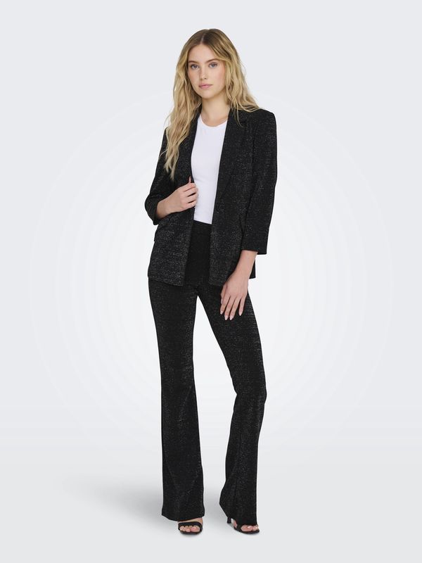 Only Pantalon lurex noir taille élastique 15331610