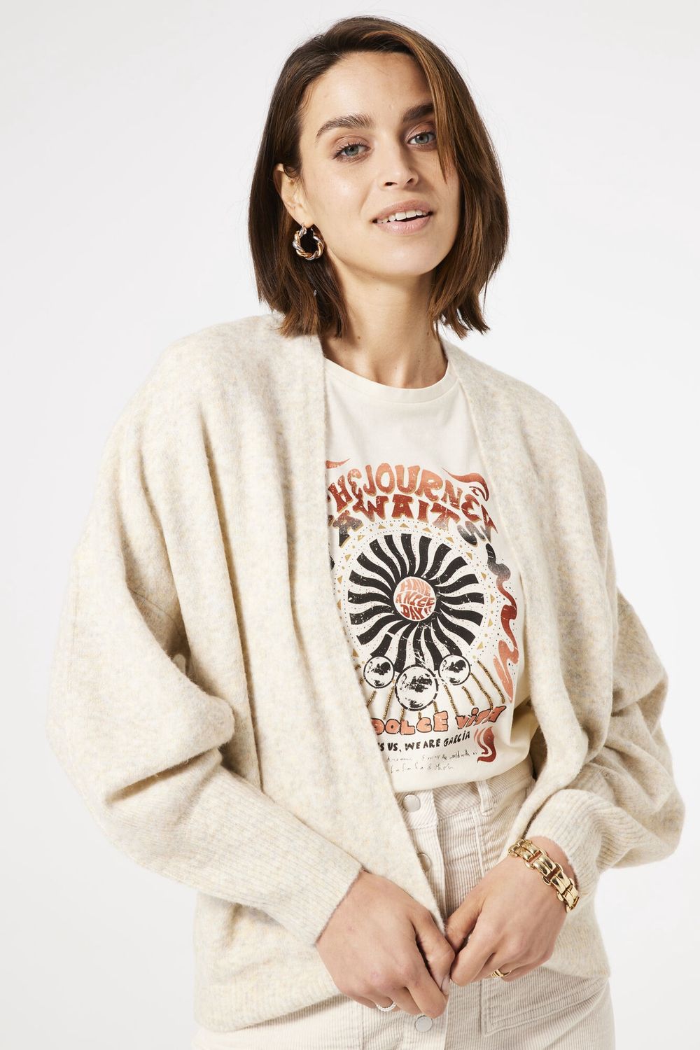 Garcia Cardidan tricot manches longues beige mélange T40251