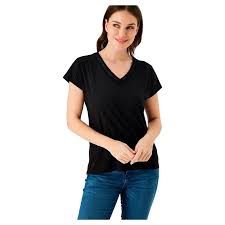 Garcia T-Shirt col V broderie noir Z0010