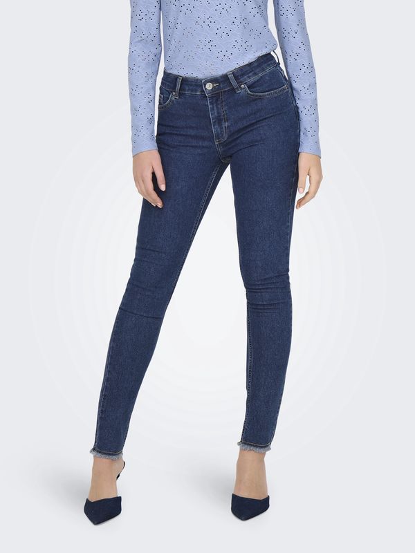 Only Jeans skinny bleu moyen effiloché bas 15336726