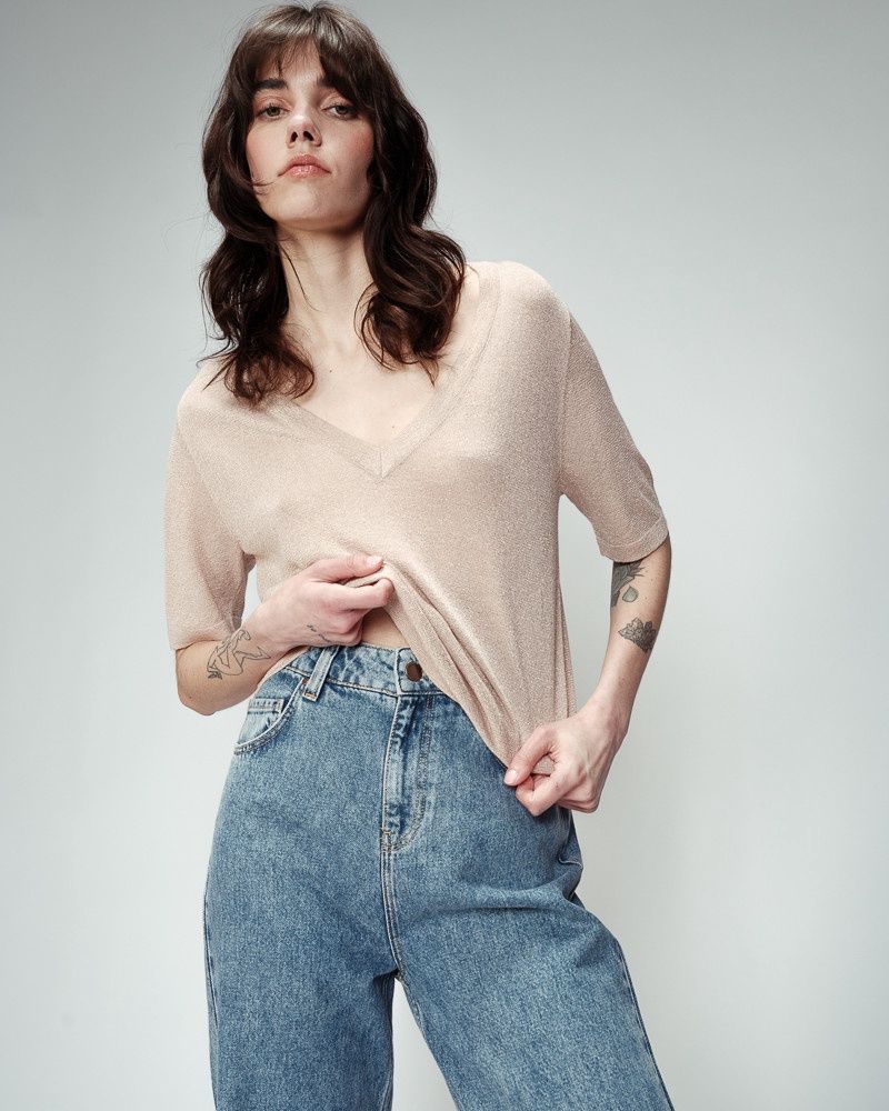 Grace&amp;Mila T-Shirt rose lurex OMALIA 22794