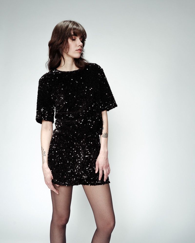 Grace&amp;Mila Short noir paillettes ORSO 22828