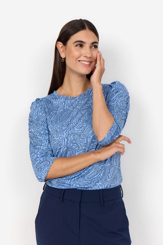 Soya Concept Chandail bleu imprimé paisley 26812