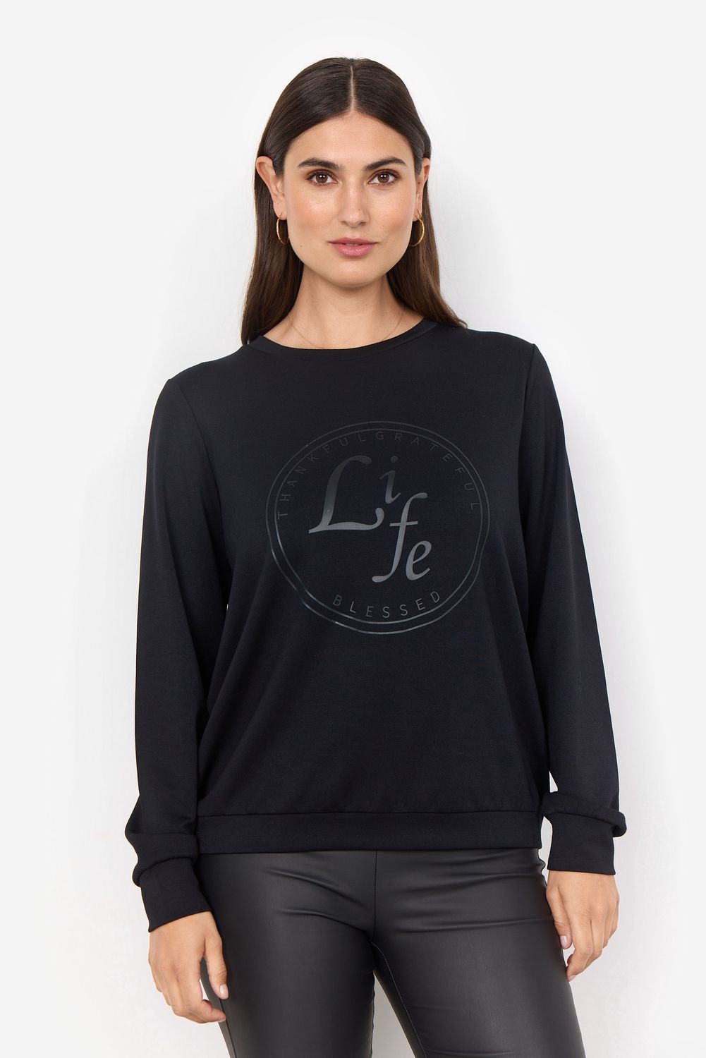 Soya Concept Chandail noir Banu logo avant 26822