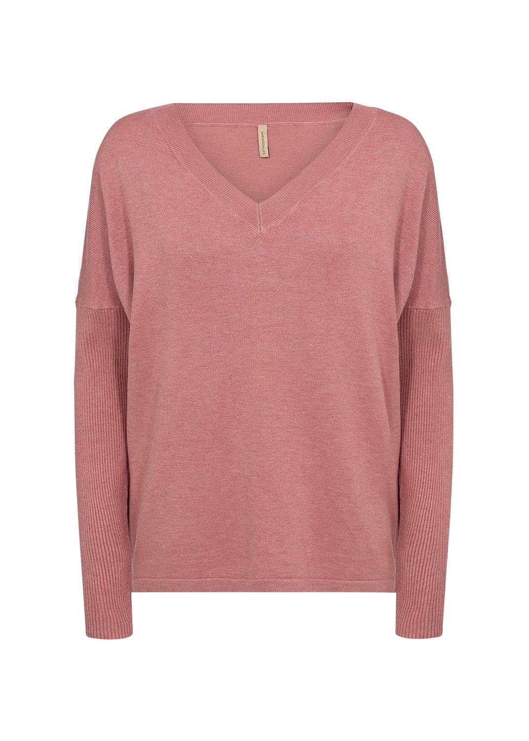 Soya Concept Chandail tricot léger col V blush melange 33340