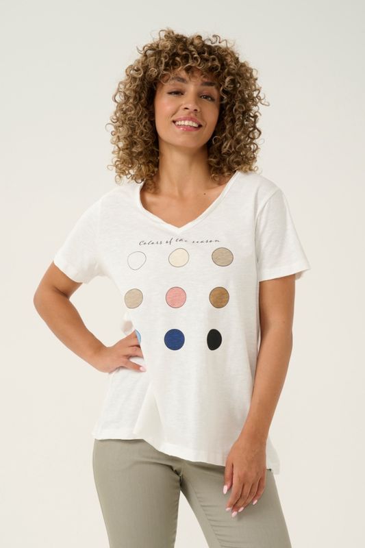 Cream T-Shirt offwhite Color Dots 10613279