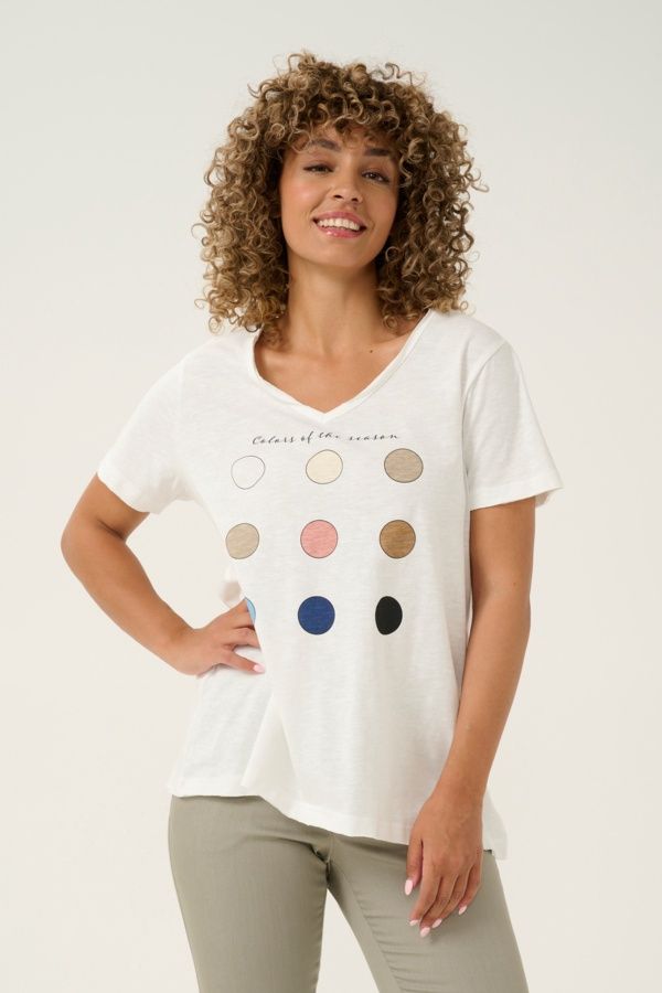 Cream T-Shirt offwhite Color Dots 10613279