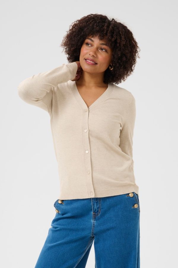 Cream Cardigan tricot grège 10612790