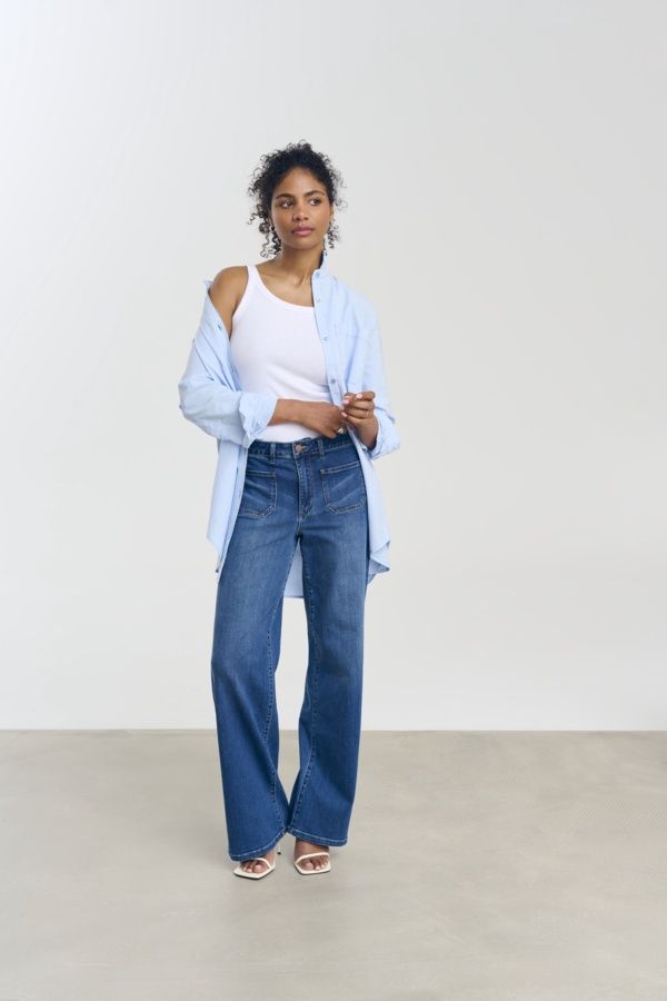 Kaffe Jeans Wide legs bleu foncé 10507619