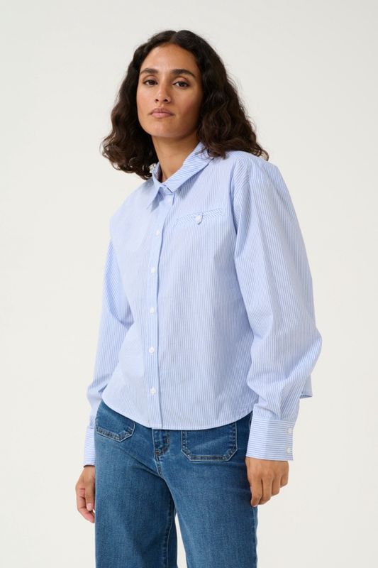 Kaffe Chemisier bleu rayures oversize 10509453