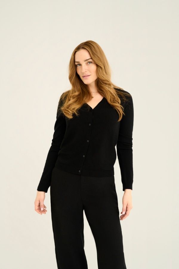 Cream Cardigan noir manches longues 10612790