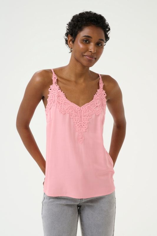 Cream Camisole rose blush broderie dentelle 10611224