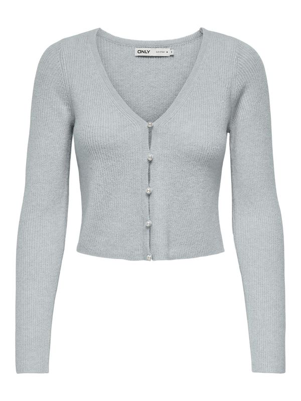 Only Cardigan court bleu pâle boutons perles 15334914