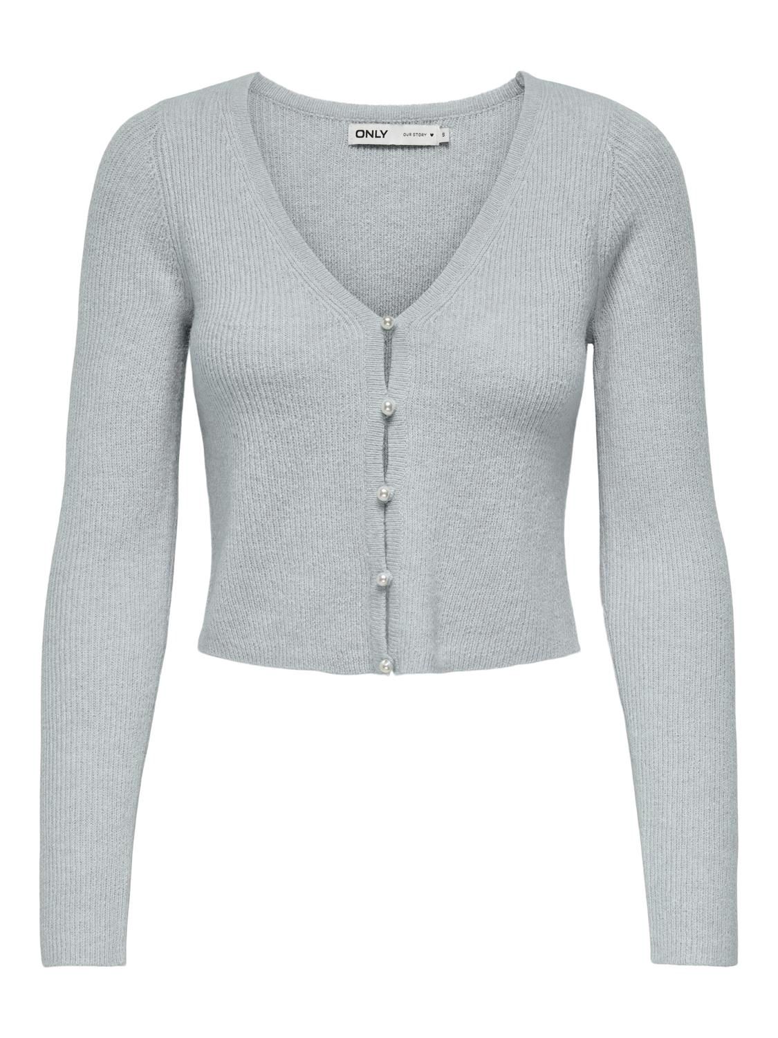 Only Cardigan court bleu pâle boutons perles 15334914