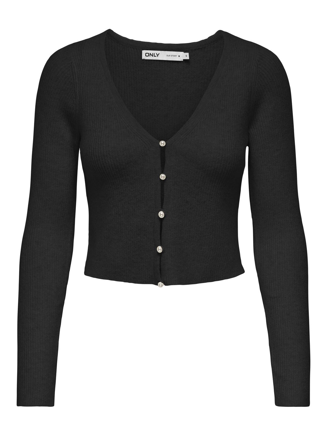 Only Cardigan court gris charcoal boutons perles 15334914