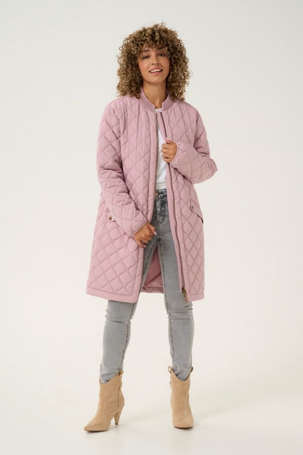 Cream Manteau vieux rose matelassé 10606580
