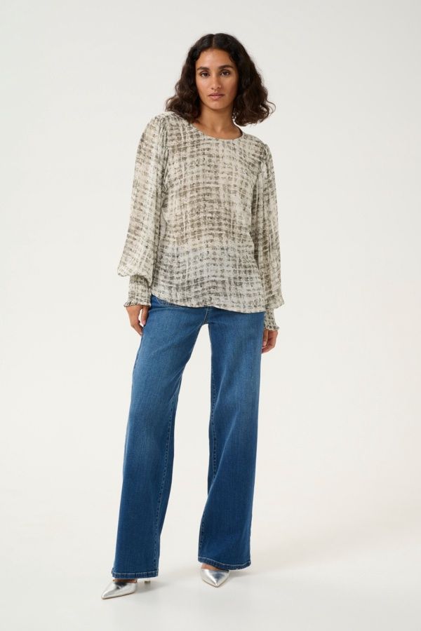 Kaffe Blouse grey texture check 10509411