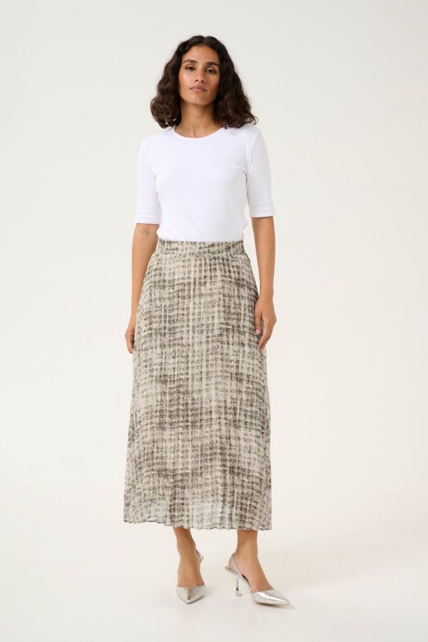 Kaffe Jupe midi imprimée grey texture check 10509412