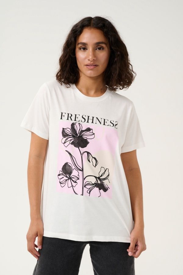 Kaffe T-Shirt offwhite motif image lilac snow 10509438