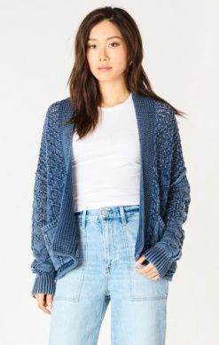 Dex Cardigan ouvert crochet bleu denim 2527258