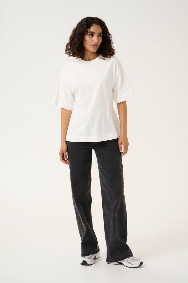 Kaffe T-Shirt offwhite à pinces 10509469
