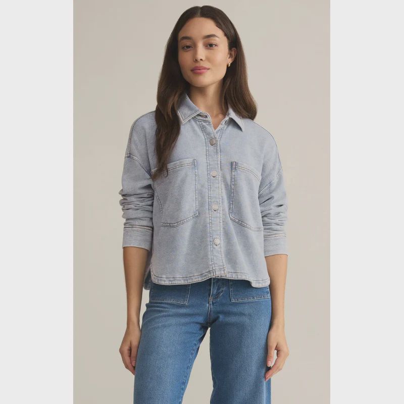 ZSupply Jacket denim cropped Washed Indigo ZJ251509