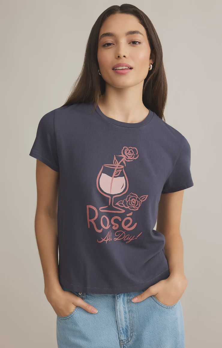 ZSupply T-Shirt Rosé All Day bleu acier GT251452