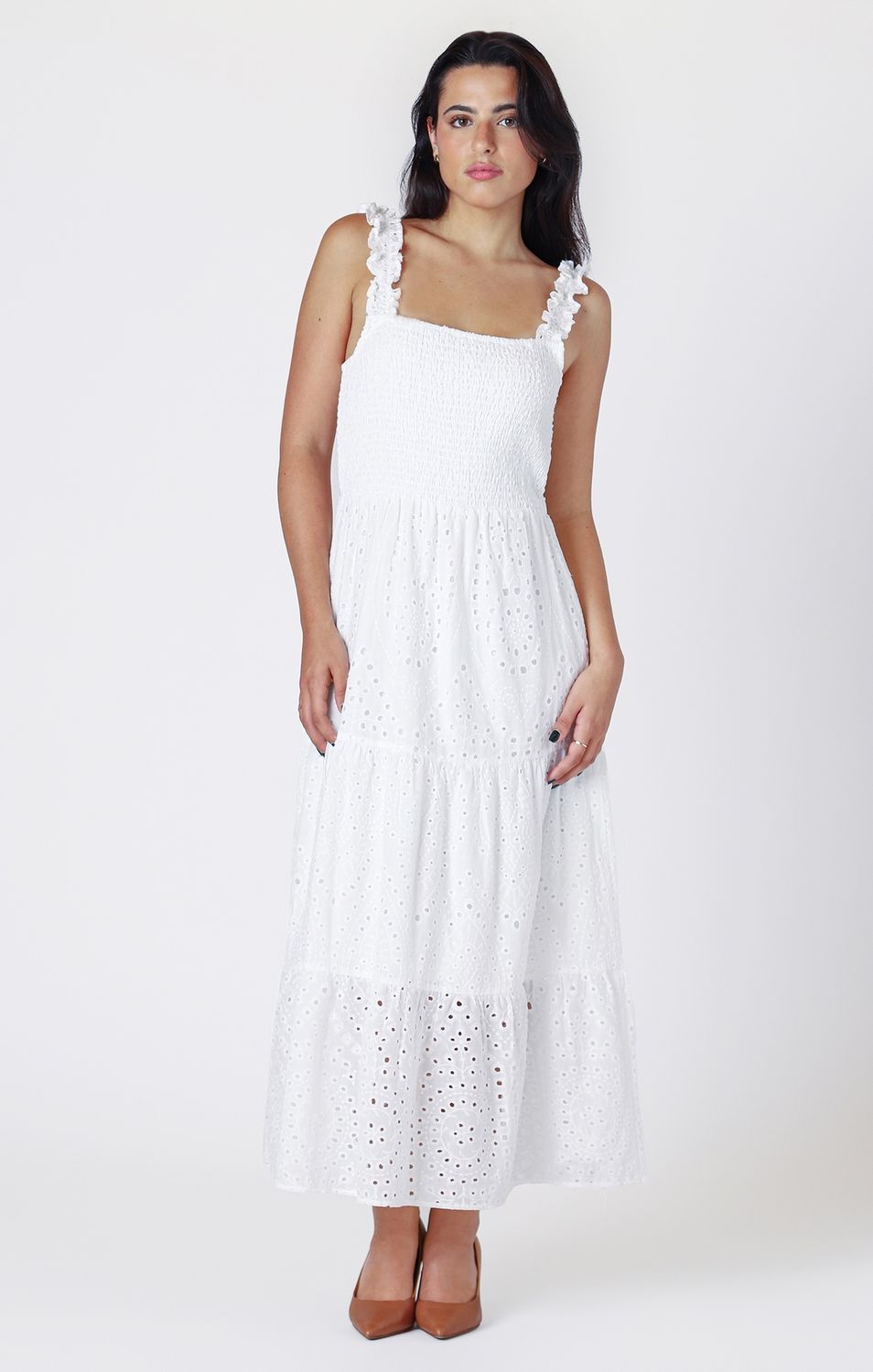 Room 34 Robe maxi blanche broderie 2522612