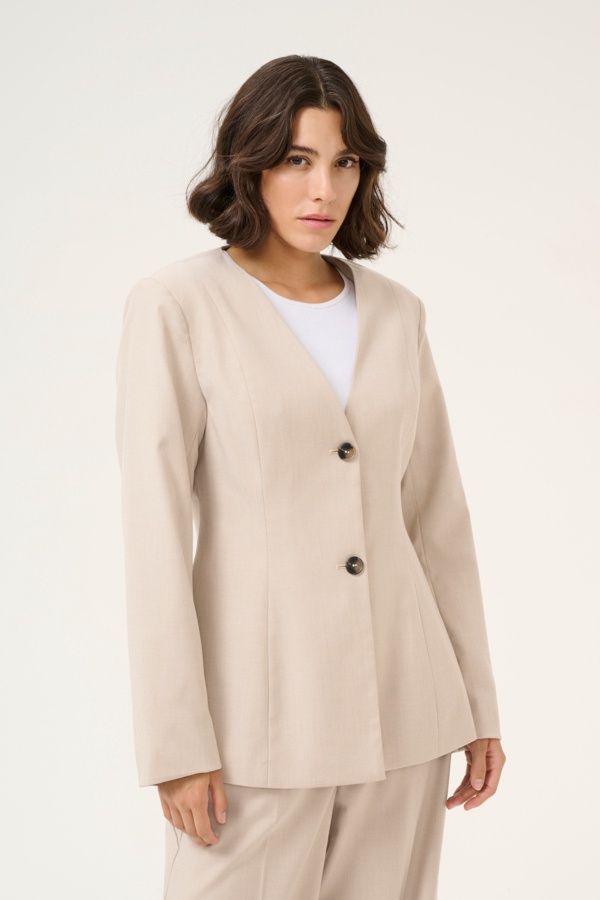 Kaffe Veston beige coupe ajustée 10509673